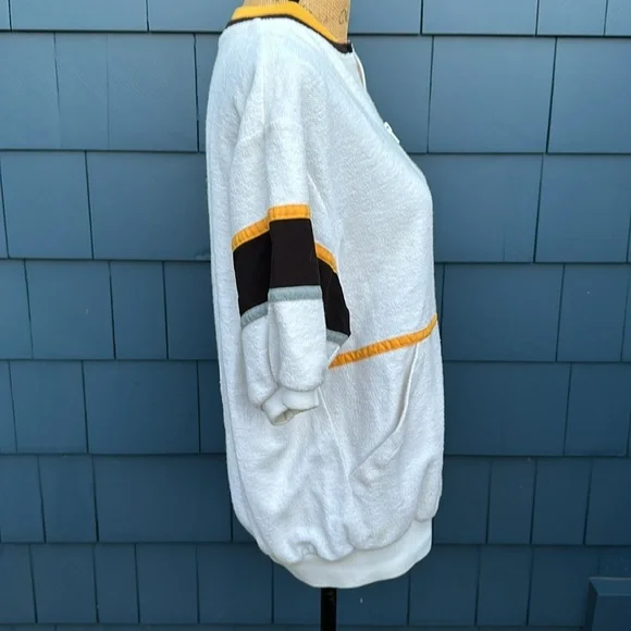 🖤🤍💛Catalina large French Terry jacket shirt sleeve vintage - Picture 4 of 8